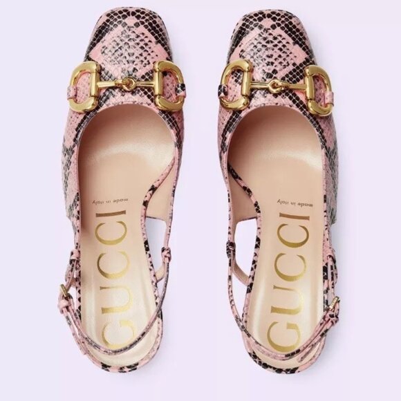 NIB Gucci Platform horsebit python print leather Pumps - IT 39/ US 9 - Picture 3 of 10